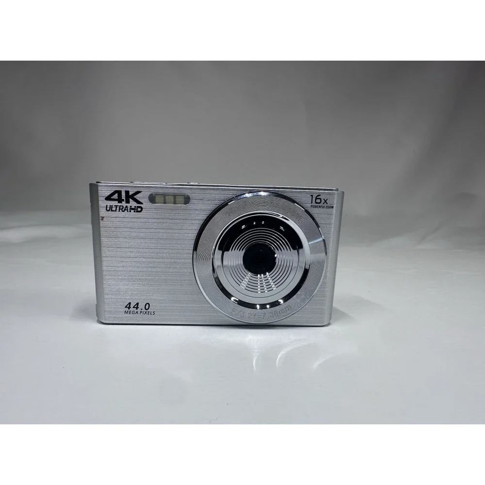 4K Ultra HD Digital Point & Shoot Camera 44MP 16X Zoom Silver Tested Working